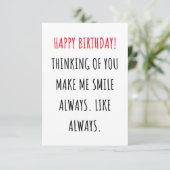 Cute romantic happy birthday card bedankkaart (Staand voorkant)