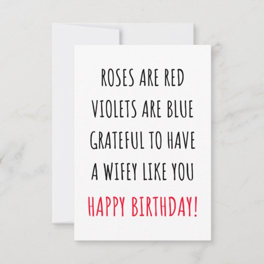 Cute romantic happy birthday card for her, wife  bedankkaart (Voorkant)