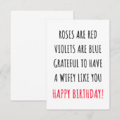 Cute romantic happy birthday card for her, wife  bedankkaart (Voorkant / Achterkant)