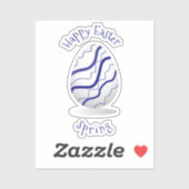 Cute Romantic Happy Easter Minimalist cartoon Sticker (Vel)