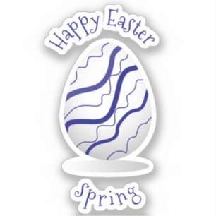Cute Romantic Happy Easter Minimalist cartoon Sticker
