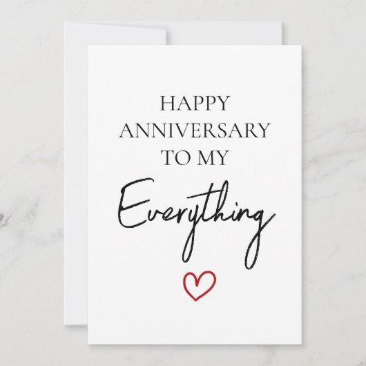 Cute Romantic Happy Jubileum My Love Minimalist Feestdagenkaart (Voorkant)