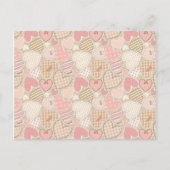 Cute Romantic Hearts Pattern Briefkaart (Voorkant)