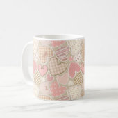 Cute Romantic Hearts Pattern Koffiemok (Voorkant links)