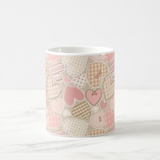 Cute Romantic Hearts Pattern Koffiemok (Center)