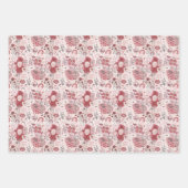 Cute Romantic Hugs Kisses Valentijnsdag Girly Inpakpapier Vel (Voorkant 3)