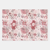 Cute Romantic Hugs Kisses Valentijnsdag Girly Inpakpapier Vel (Voorkant)