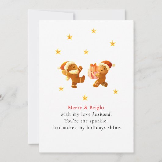 Cute Romantic Husband Christmas Card Feestdagenkaart (Voorkant)