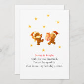 Cute Romantic Husband Christmas Card Feestdagenkaart (Voorkant / Achterkant)