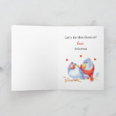 Cute Romantic Love Birds Valentine's Day Card Feestdagen Kaart (Binnen)