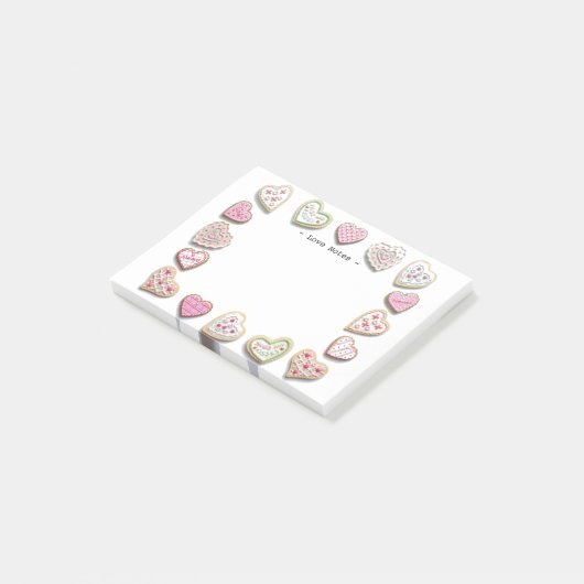 Cute Romantic Love Hearts Snoep Love Post-it® Notes (Schuin)