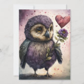 Cute Romantic Owl Valentijnsdag Kaart (Voorkant)