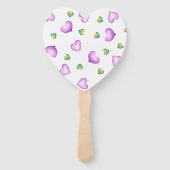 Cute Romantic Paars Heart Valentijnsdag Handwaaier (Achterkant)