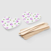 Cute Romantic Paars Heart Valentijnsdag Handwaaier (Niet-gemonteerd)