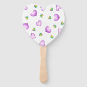 Cute Romantic Paars Heart Valentijnsdag Handwaaier (Voorkant)