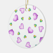 Cute Romantic Paars Heart Valentijnsdag Keramisch Ornament (Links)