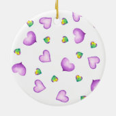 Cute Romantic Paars Heart Valentijnsdag Keramisch Ornament (Achterkant)