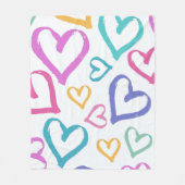 Cute Romantic Pastel Hearts Fleece Deken (Voorkant)