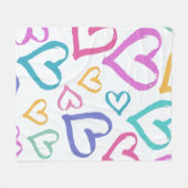 Cute Romantic Pastel Hearts Fleece Deken (Voorkant (Horizontaal))