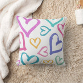 Cute Romantic Pastel Hearts Kussen (Deken)