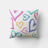 Cute Romantic Pastel Hearts Kussen (Achterkant)