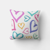 Cute Romantic Pastel Hearts Kussen (Voorkant)