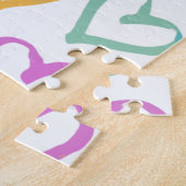 Cute Romantic Pastel Hearts Legpuzzel (Zijkant)