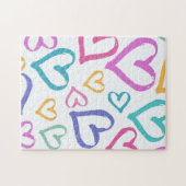Cute Romantic Pastel Hearts Legpuzzel (Horizontaal)