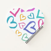 Cute Romantic Pastel Hearts Notitieboek (Achterkant)