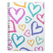Cute Romantic Pastel Hearts Notitieboek (Voorkant)