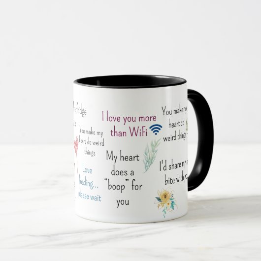 Cute Romantic Quotes Aesthetic Mug Art Mok (Voorkant rechts)