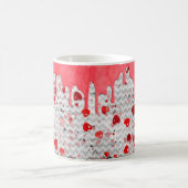 Cute Romantic Red Hearts Driving Design Valentijn Koffiemok (Center)