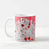 Cute Romantic Red Hearts Driving Design Valentijn Koffiemok (Links)