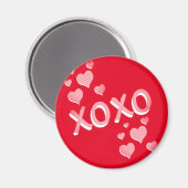 Cute Romantic Red Pink Hearts XOXO Magneet (Voorkant / Achterkant)