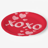 Cute Romantic Red Pink Hearts XOXO Papieren Bordje (Gekanteld)