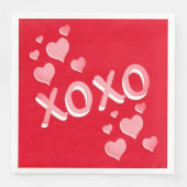 Cute Romantic Red Pink Hearts XOXO Servet (Voorkant)