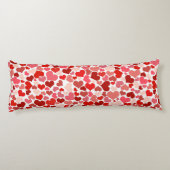 Cute Romantic Roze Red Hearts Bedding Lichaamskussen (Achterkant)