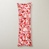 Cute Romantic Roze Red Hearts Bedding Lichaamskussen (Achterkant (Verticaal))