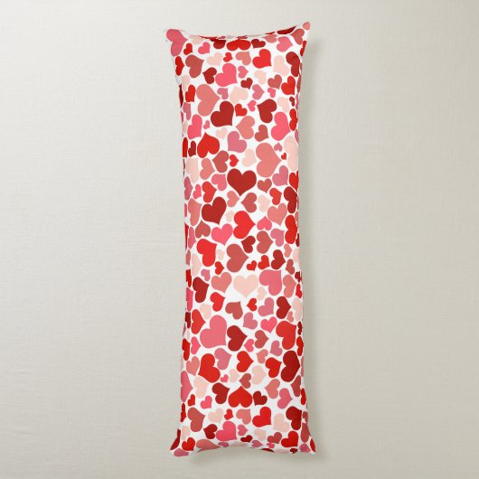 Cute Romantic Roze Red Hearts Bedding Lichaamskussen (Achterkant (Verticaal))