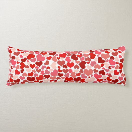 Cute Romantic Roze Red Hearts Bedding Lichaamskussen (Voorkant)
