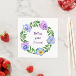 Cute Romantic Waterverven Birthday Napkins Servet