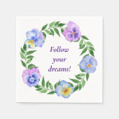 Cute Romantic Waterverven Birthday Napkins Servet (Voorkant)