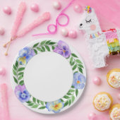 Cute Romantic Waterverven Birthday Paper Pl Papieren Bordje (Feest)