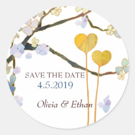 Cute Romantic Wedding Save the Date Ronde Sticker