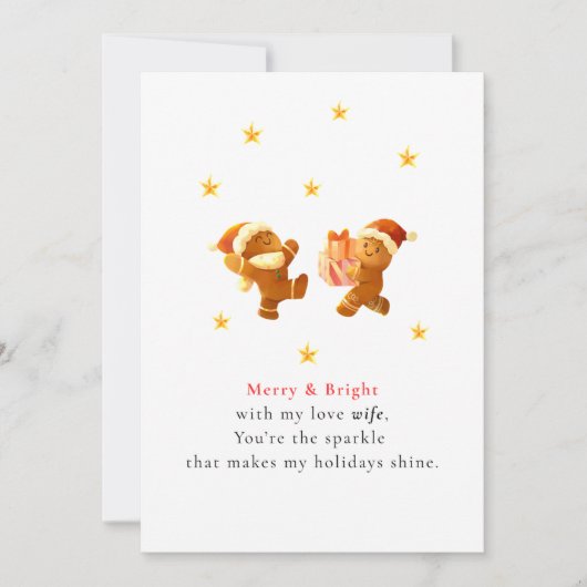 Cute Romantic Wife Christmas Card Feestdagenkaart (Voorkant)