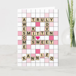 Cute Romantic Word Tile Puzzle Valentijn Feestdagen Kaart