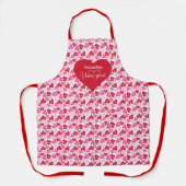 Cute Romantisch Hart Ontwerp Gepersonaliseerde Val Schort (Voorkant)