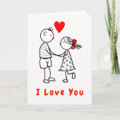 Cute Romantisch Paar Ik Hou Van Jou Kaart (Voorkant)