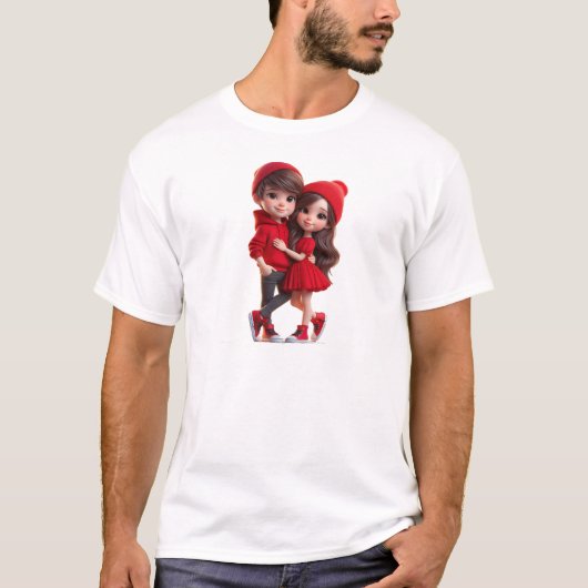 Cute Romantisch T-Shirt voor Koppels – Valentijn L (Voorkant)