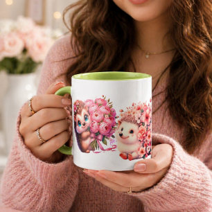 Cute Romantische Egel Espresso Kop – Bloemstukje